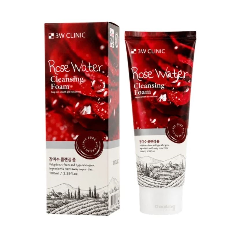 3W Clinic Rose Water Cleansing Foam