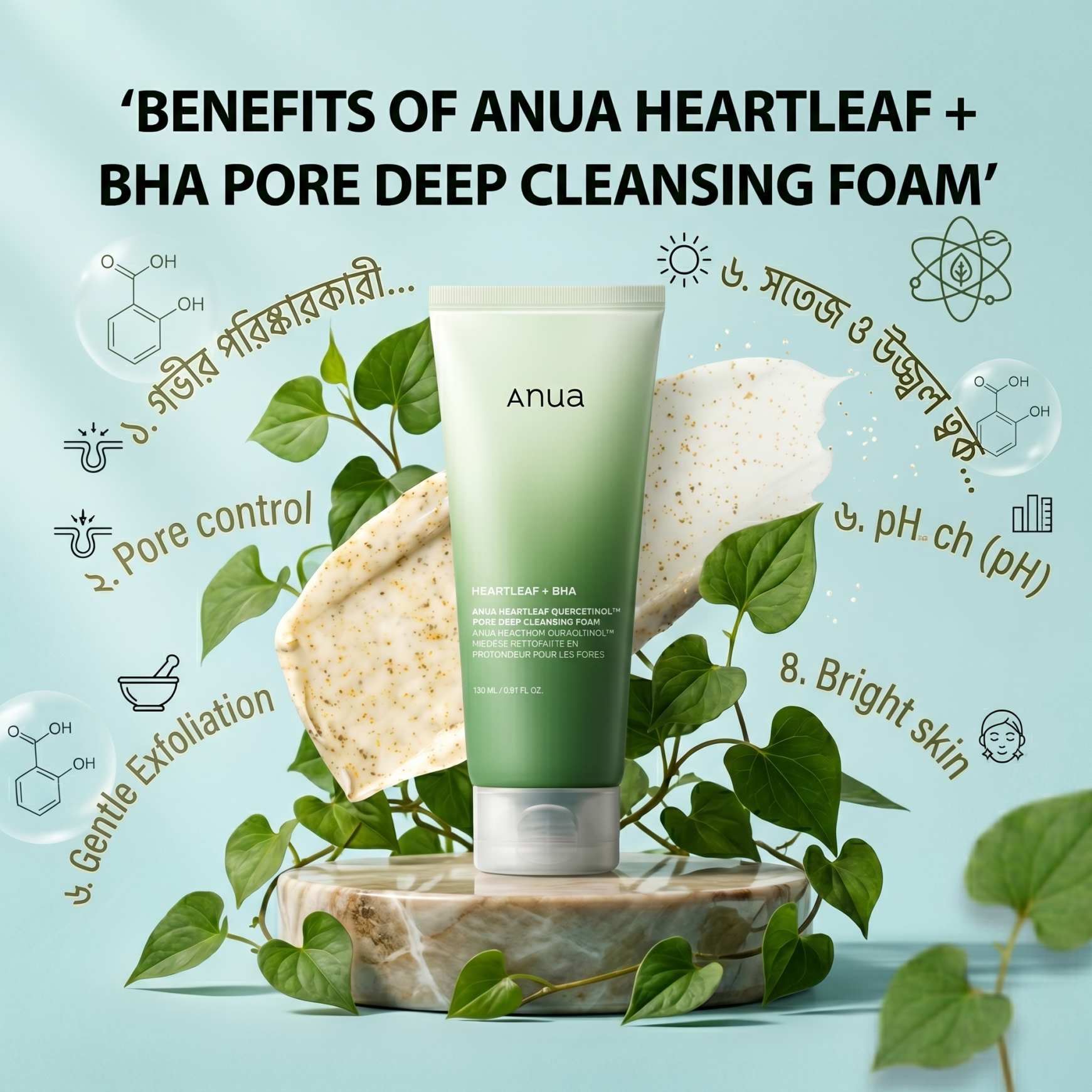 Anua Heartleaf Quercetinol Pore Deep Cleansing Foam - 150ml